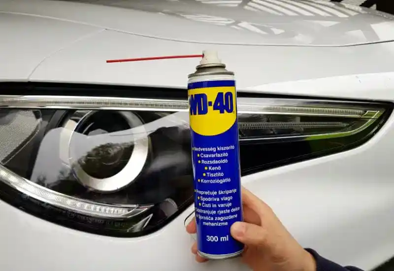 WD-40 Headlight Cleaning
